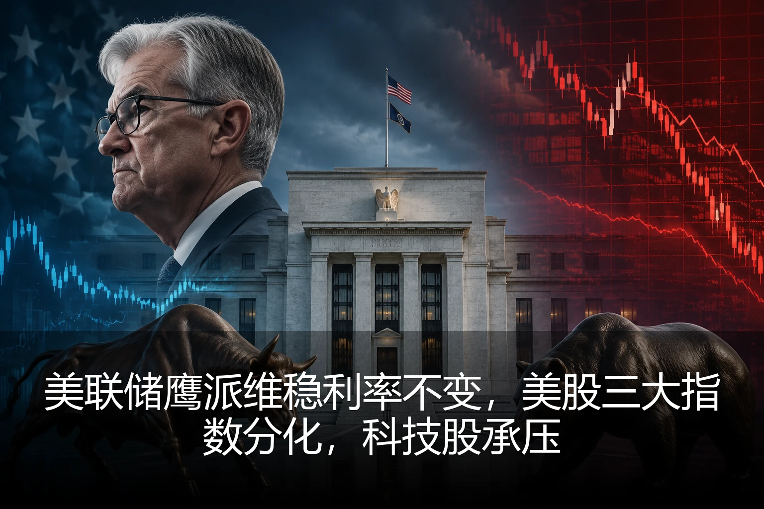 美联储鹰派维稳利率不变，美股三大指数分化，科技股承压