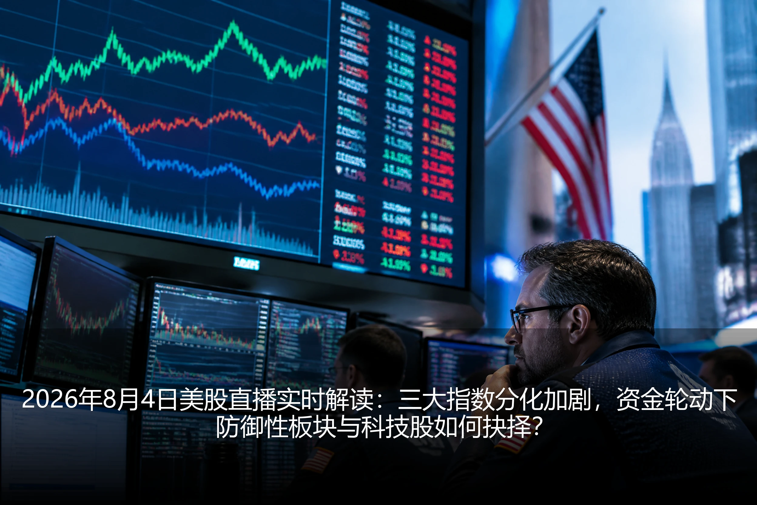 2026年8月4日美股直播实时解读：三大指数分化加剧，资金轮动下防御性板块与科技股如何抉择？
